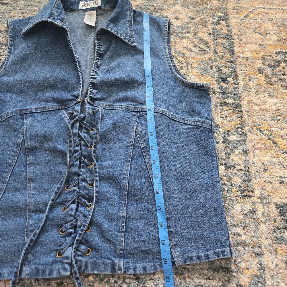 Vintage Denim Cowboy Collared Vest Top - Picture 8 of 9